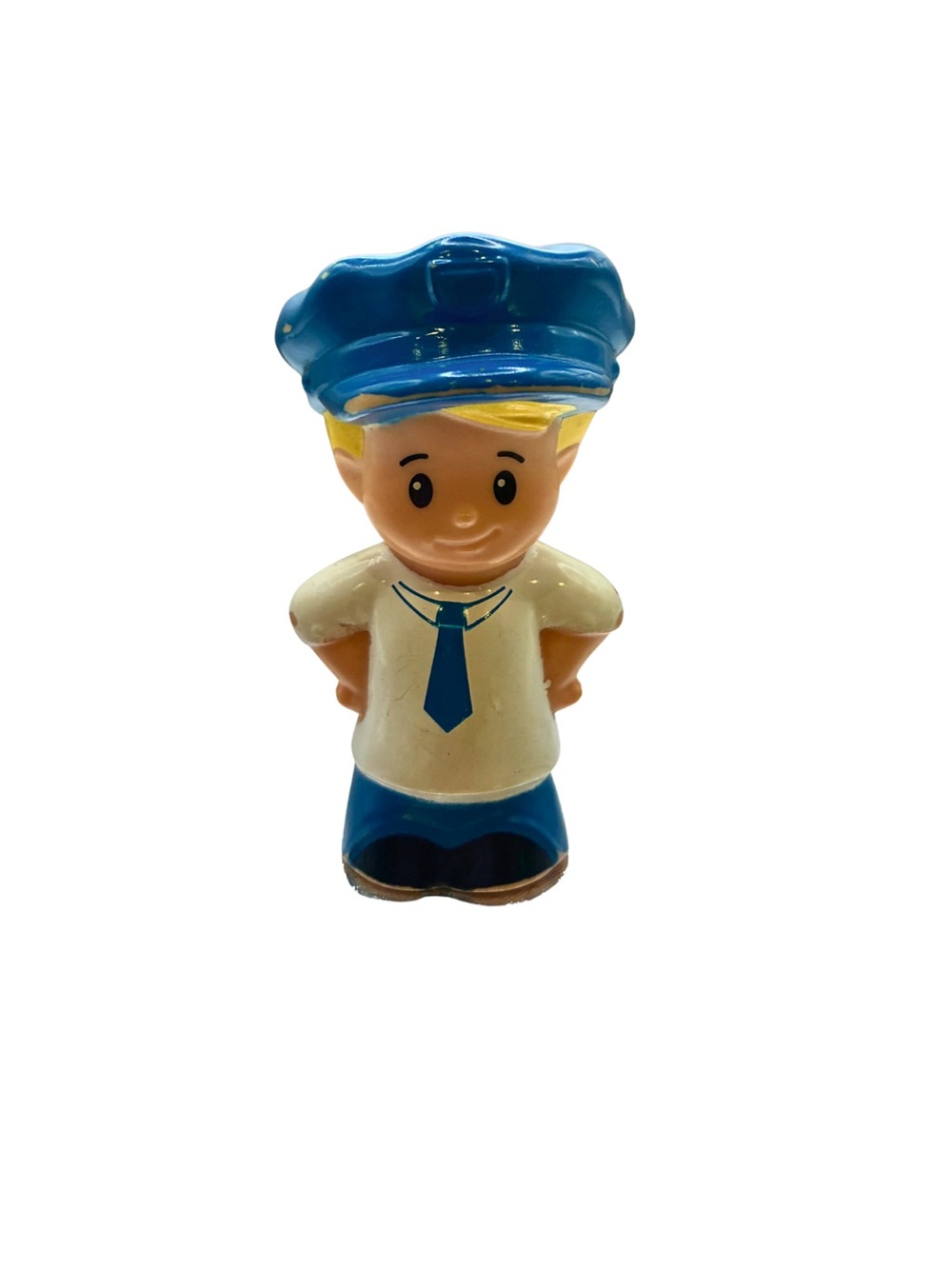 2013 Fisher Price Little People Mailman Mail Carrier Figure Blue Hat